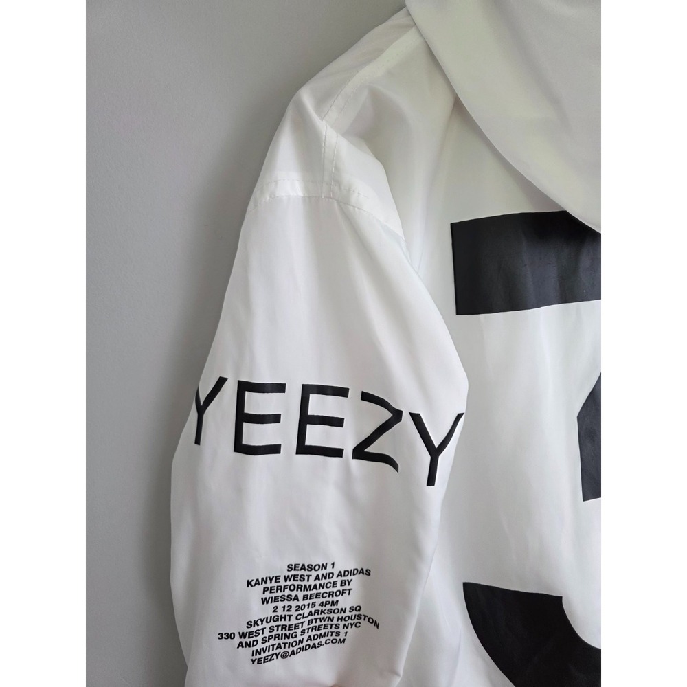 Adidas X Kanye West Yeezus Tour Wind Jacket Size M White Black Windbreaker Rare - Picture 6 of 13